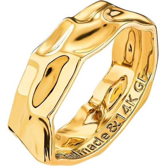 Dainty Stacking Ring Statement Ring Eternity Bands Jewelry Gift 14K Gold Plated - Picture 1 of 7